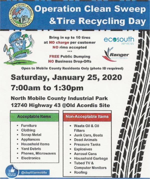 Operation Clean Sweep & Tire Recycling January 25, 2020